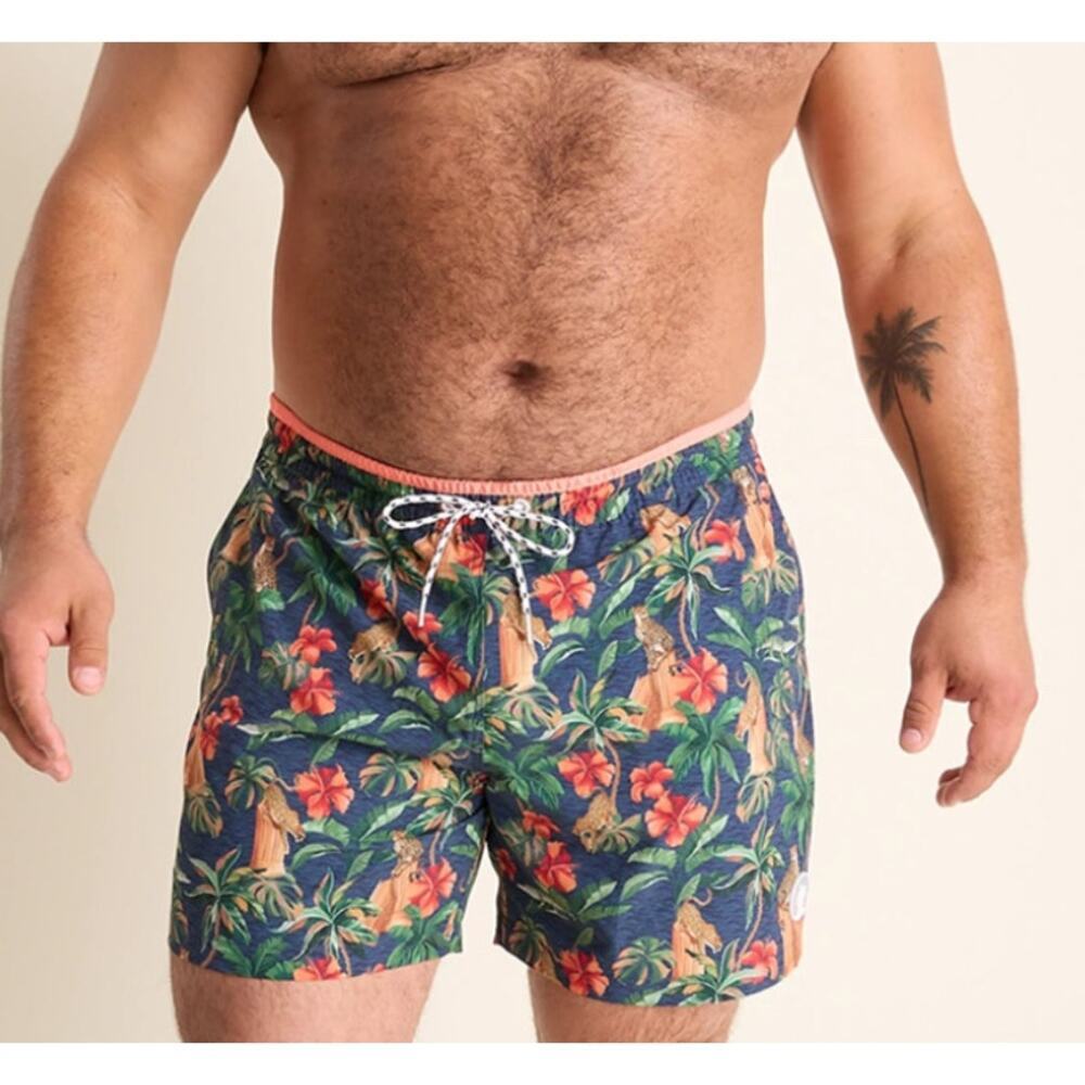 chubbies Tropical Floral Navy Swim Trunks
